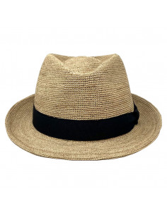 Chapeau trilby raphia crochet extra fino- Fléchet - F433 profile 2