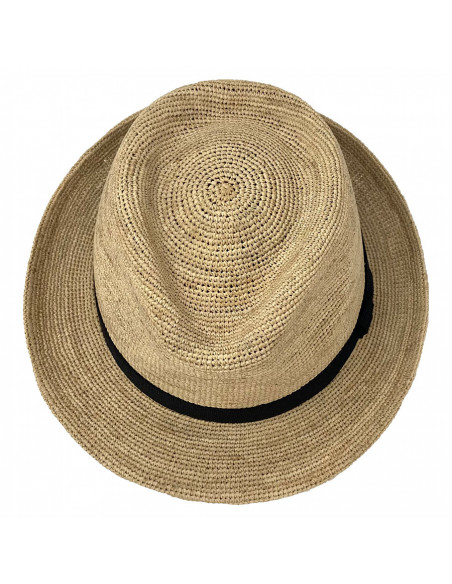 Chapeau trilby raphia crochet extra fino- Fléchet - F433 haut Chapeau trilby raphia crochet extra fino- Fléchet - F433 haut