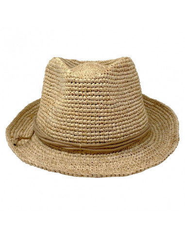 Chapeau Trilby Raphia Crochet Relax - Y400 face