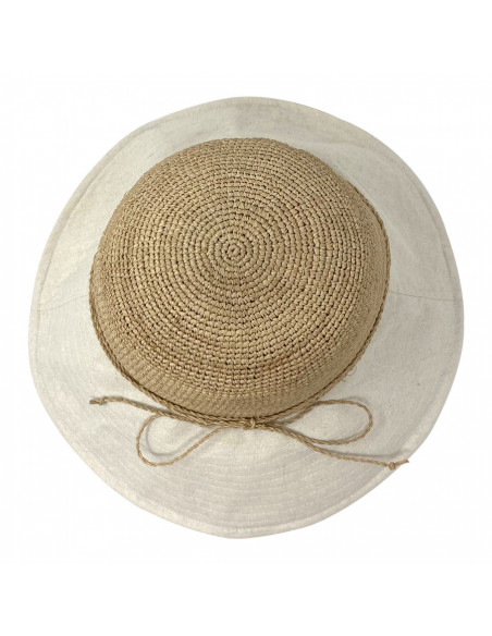 Capeline Raphia Tissu - Y104 haut