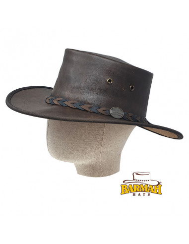 Chapeau Cuir Sundower - Barmah porté profile