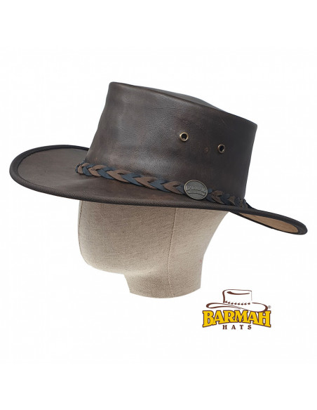Chapeau Cuir Sundower - Barmah porté profile