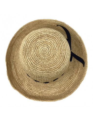 Capeline crochet Raphia - Relax - Y100 noir haut