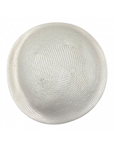 Chapeau Cérémonie Bibi Pillbox Sisal - Seeberger blanc haut