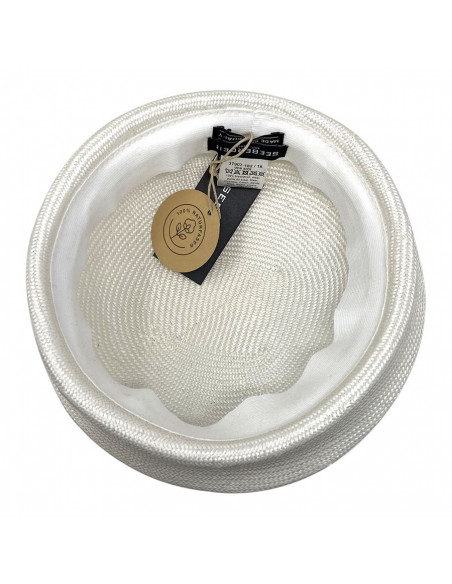 Chapeau Cérémonie Bibi Pillbox Sisal - Seeberger blanc intérieure
