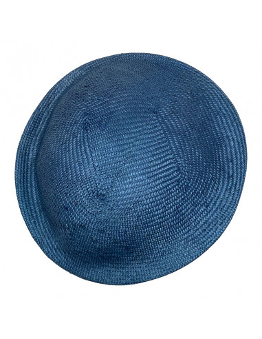 Chapeau Cérémonie Bibi Pillbox Sisal - Seeberger bleu haut