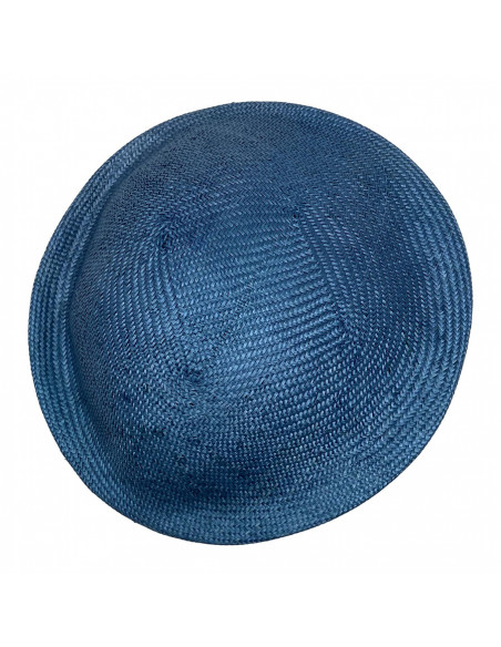 Chapeau Cérémonie Bibi Pillbox Sisal - Seeberger bleu haut