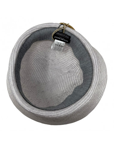 Chapeau Cérémonie Bibi Pillbox Sisal - Seeberger gris intérieur