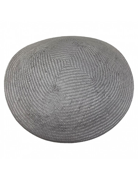 Chapeau Cérémonie Bibi Pillbox Sisal - Seeberger gris haut