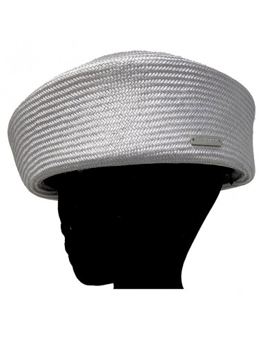 Chapeau Cérémonie Bibi Pillbox Sisal - Seeberger gris porté profile