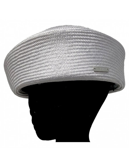 Chapeau Cérémonie Bibi Pillbox Sisal - Seeberger gris porté profile