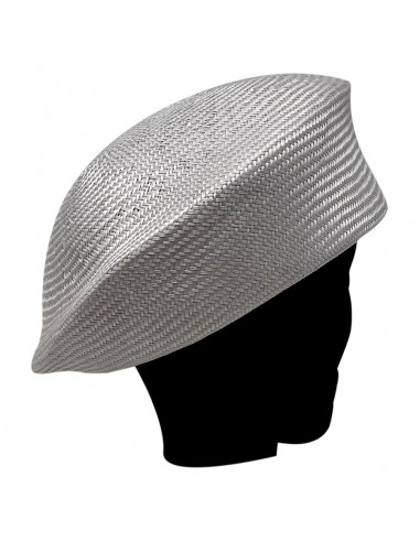 Chapeau Cérémonie Bibi Pillbox Sisal - Seeberger gris porté
