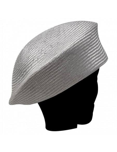 Chapeau Cérémonie Bibi Pillbox Sisal - Seeberger gris porté