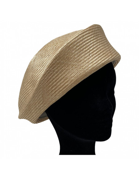 Chapeau Cérémonie Bibi Pillbox Sisal - Seeberger beige porté