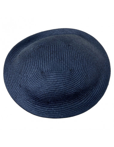 Chapeau Cérémonie Bibi Pillbox Sisal - Seeberger navy haut
