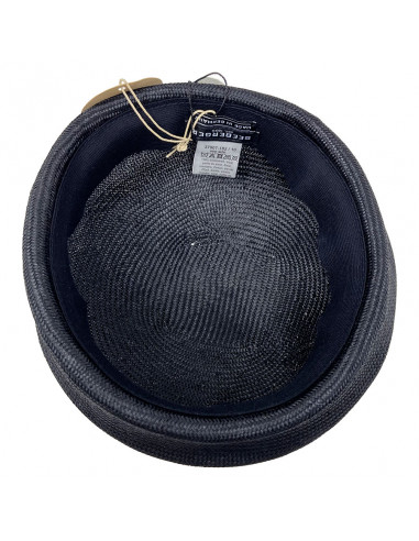 Chapeau Cérémonie Bibi Pillbox Sisal - Seeberger noir interieur