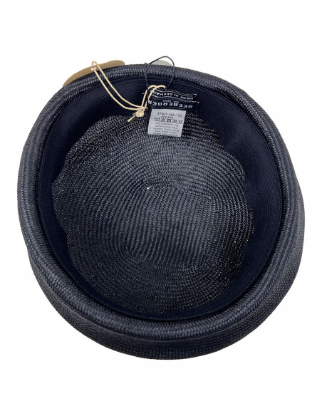 Chapeau Cérémonie Bibi Pillbox Sisal - Seeberger noir interieur