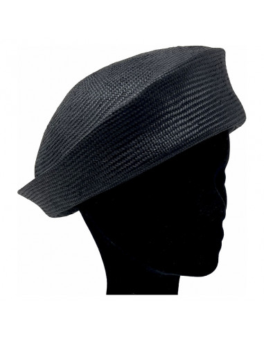 Chapeau Cérémonie Bibi Pillbox Sisal - Seeberger noir porté