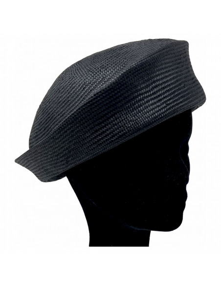 Chapeau Cérémonie Bibi Pillbox Sisal - Seeberger noir porté
