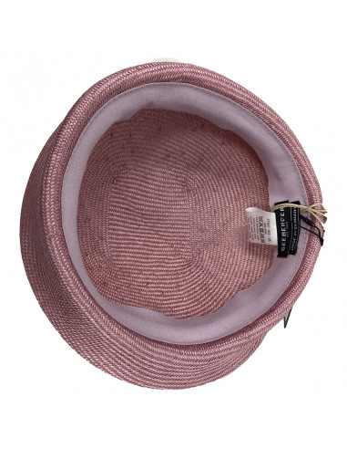 Chapeau Cérémonie Bibi Pillbox Sisal - Seeberger rose interieur