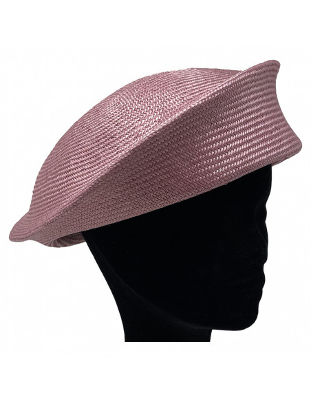Chapeau Cérémonie Bibi Pillbox Sisal - Seeberger rose porté profile