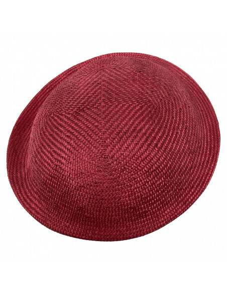 Chapeau Cérémonie Bibi Pillbox Sisal - Seeberger rouge haut