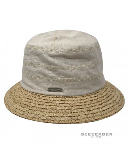 Chapeau Cloche Tissu Raphia - Seeberger