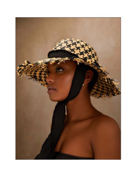 Capeline Pied de poule Raphia - Marzi