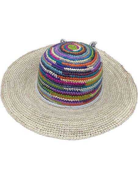 Capeline Crochet Raphia Multi-color - Via Lorenzo