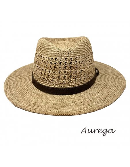 Chapeau Traveller Raphia Enzo Motif - Auréga