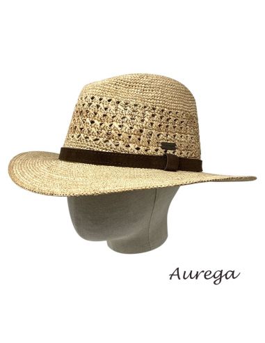 Chapeau Traveller Raphia Enzo Motif - Auréga