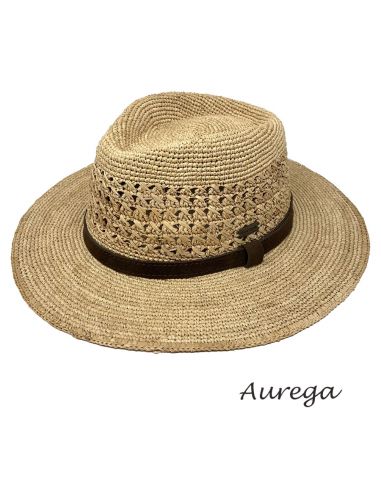 Chapeau Traveller Raphia Enzo Motif - Auréga