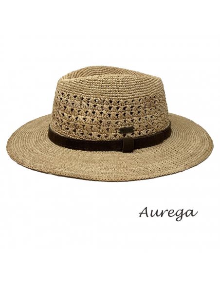 Chapeau Traveller Raphia Enzo Motif - Auréga