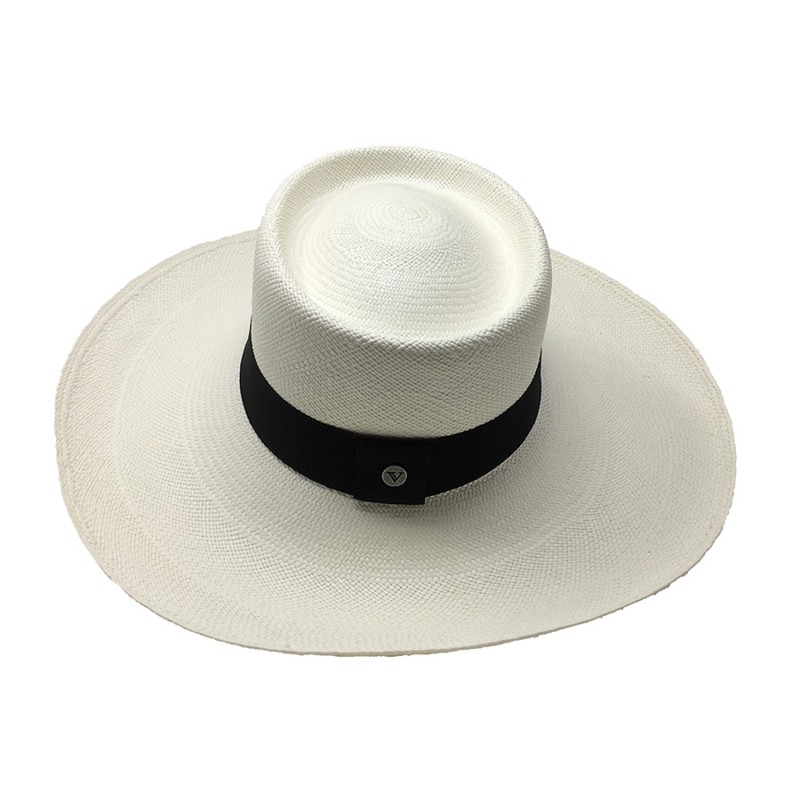 Chapeau Panama Femme Annie Blanc haut