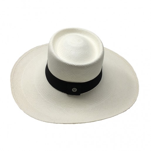 Chapeau Panama Femme Annie Blanc haut
