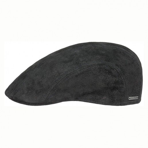 Casquette Yvi Noir Stetson cuir pigskin profil