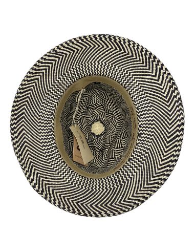 U224 PANAMA JEFF PANIER Chapeau Panama Motif Rotin - Chapeau Victor 
