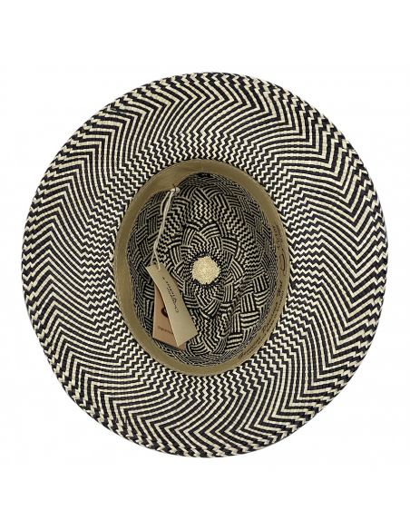 U224 PANAMA JEFF PANIER Chapeau Panama Motif Rotin - Chapeau Victor 