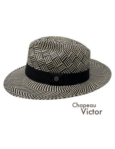 Chapeau Panama Motif Rotin - Chapeau Victor 