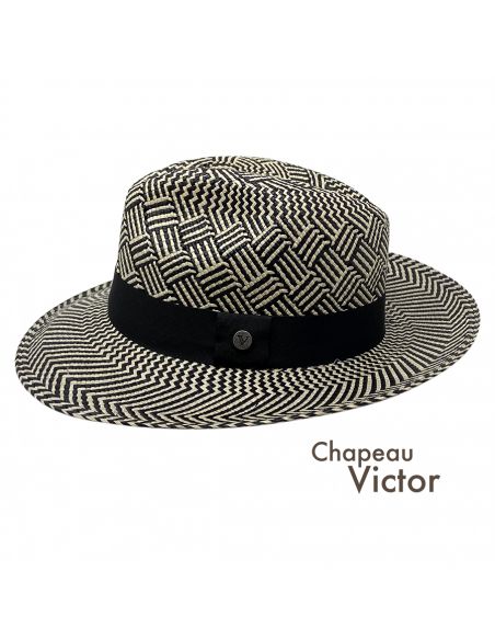Chapeau Panama Motif Rotin - Chapeau Victor 