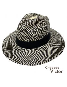 U224 PANAMA JEFF PANIER Chapeau Panama Motif Rotin - Chapeau Victor 