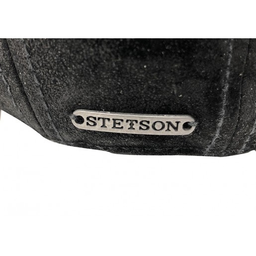 Casquette Yvi Noir Stetson cuir pigskin logo