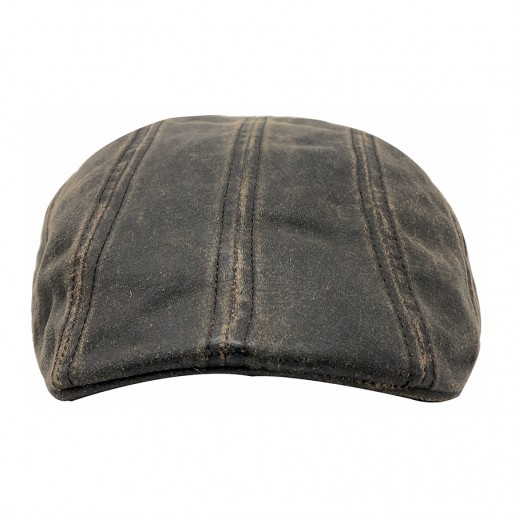 casquette Ivy cap Stetson effet cuir  face  6121101