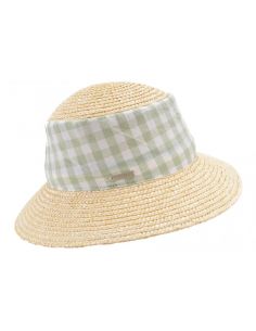 Chapeau Cloche Paille et coton Vichy- Seeberger