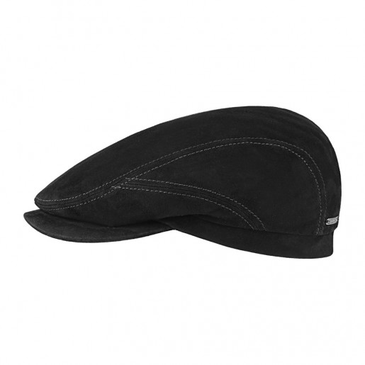 casquette stetson cuir suede noir