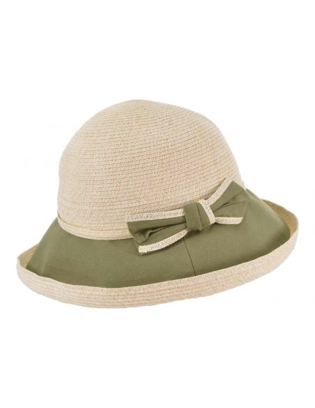 Chapeau Cloche Paille et coton - Seeberger
