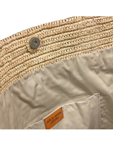 Sac Raphia Agnès - Sun and Green