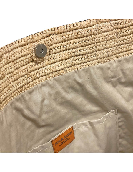Sac Raphia Agnès - Sun and Green