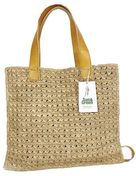 Sac Raphia Croche Diana - Sun And Green