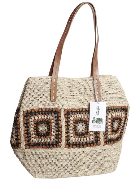 Sac Raphia Croche MASY - Sun And Green